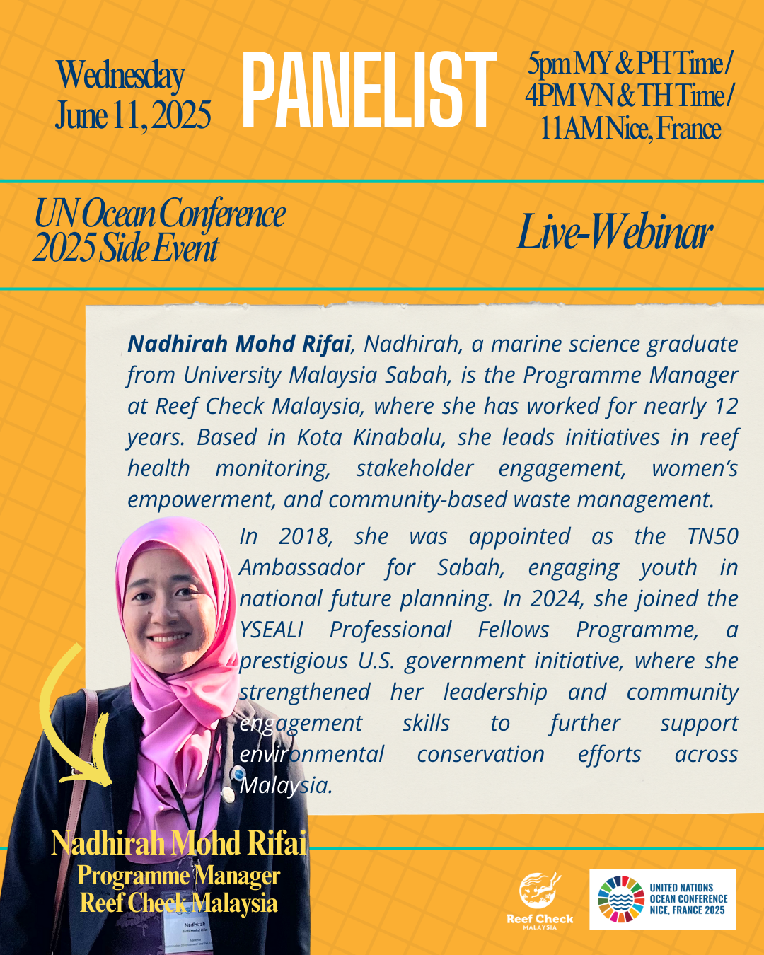 1. Nadhirah RCM UNOC 2025 Side Event marine conservation 2